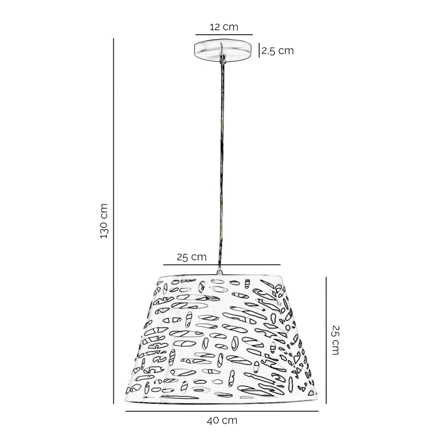 ONLI - Pakabinamas sietynas RICKY 1xE27/15W/230V diametras 40 cm balta