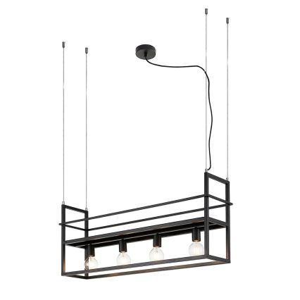 ONLI - Pakabinamas sietynas su lentyna JEFFER 4xE27/22W/230V juoda