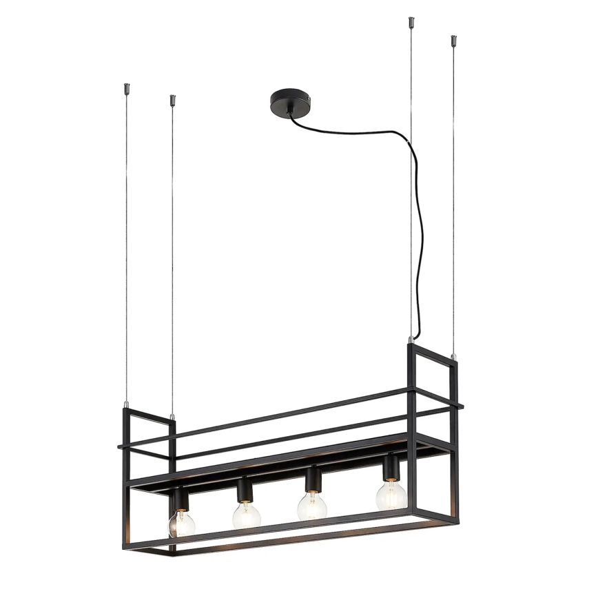ONLI - Pakabinamas sietynas su lentyna JEFFER 4xE27/22W/230V juoda