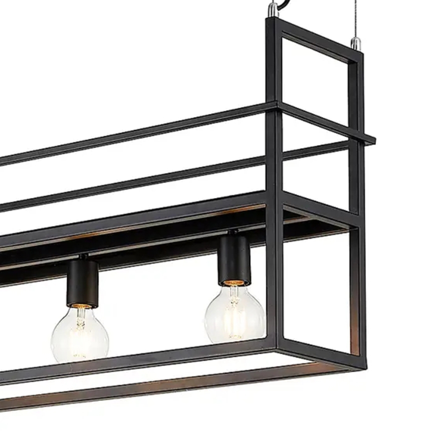 ONLI - Pakabinamas sietynas su lentyna JEFFER 4xE27/22W/230V juoda