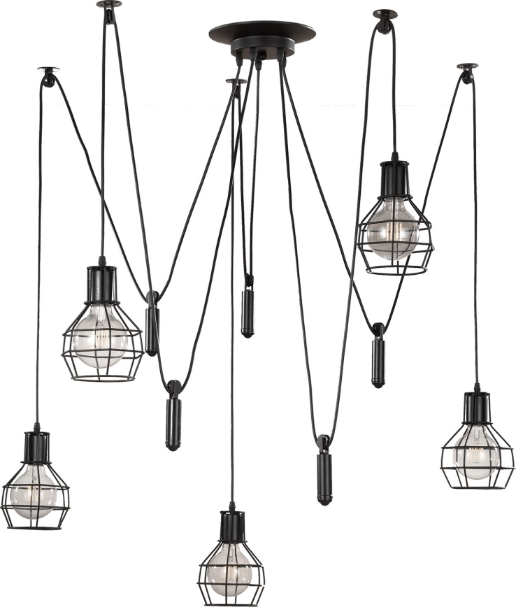 ONLI - Pakabinamas sietynas VORAS 5xE27/15W/230V voras juoda