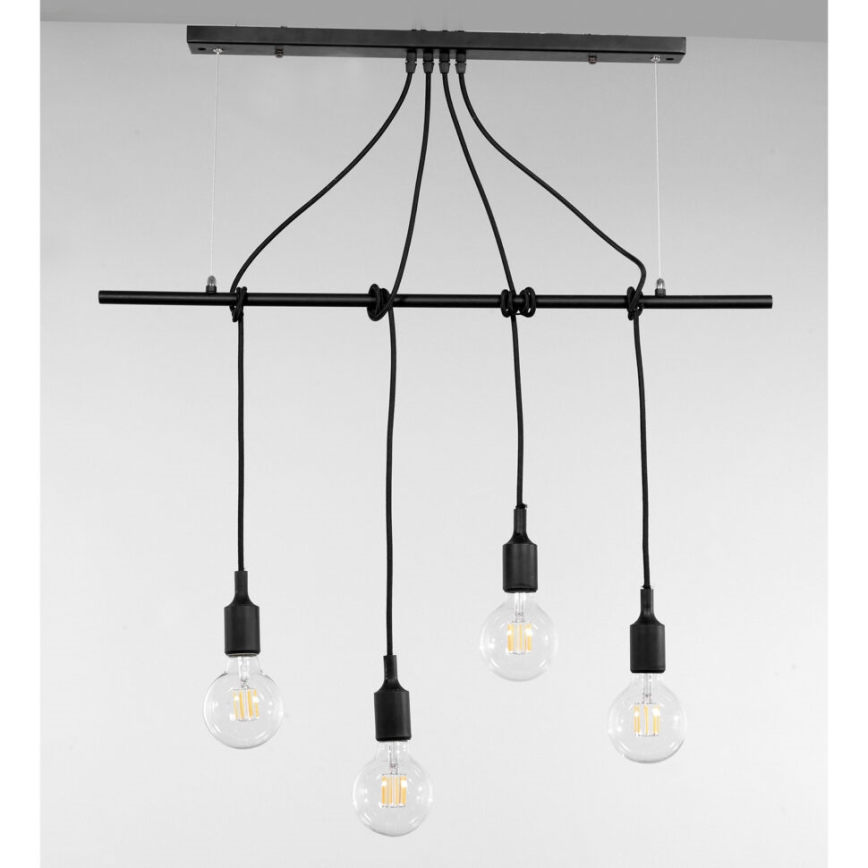 ONLI - Pakabinamas sietynas WIRE 4xE27/15W/230V juoda
