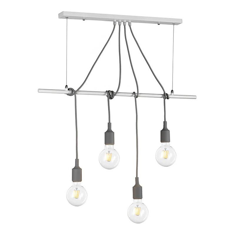 ONLI - Pakabinamas sietynas WIRE 4xE27/15W/230V pilka/balta