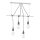 ONLI - Pakabinamas sietynas WIRE 4xE27/15W/230V pilka/balta