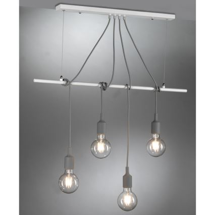 ONLI - Pakabinamas sietynas WIRE 4xE27/15W/230V pilka/balta
