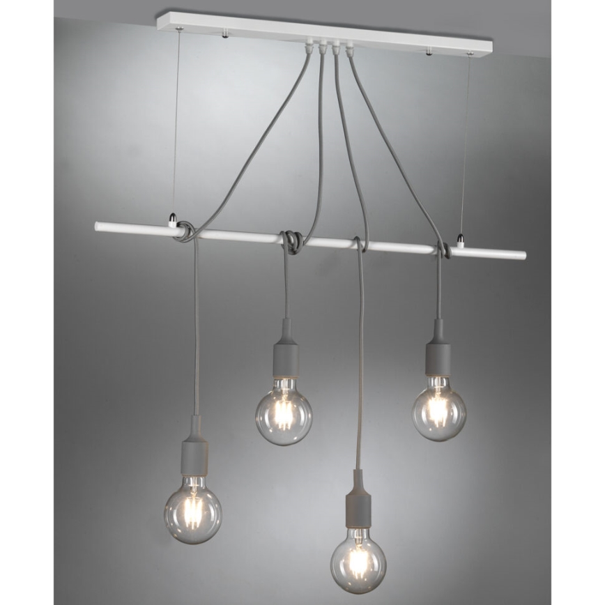 ONLI - Pakabinamas sietynas WIRE 4xE27/15W/230V pilka/balta