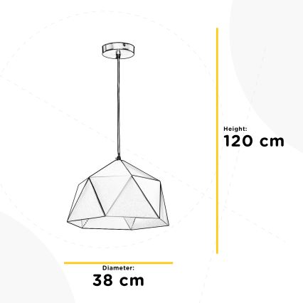 ONLI - Pakabinamas sietynas YONG 1xE27/22W/230V juoda diametras 38 cm