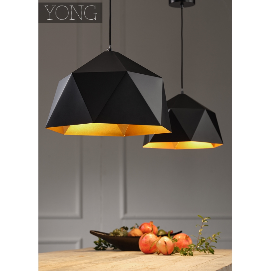 ONLI - Pakabinamas sietynas YONG 1xE27/22W/230V juoda diametras 46 cm