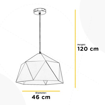 ONLI - Pakabinamas sietynas YONG 1xE27/22W/230V juoda diametras 46 cm