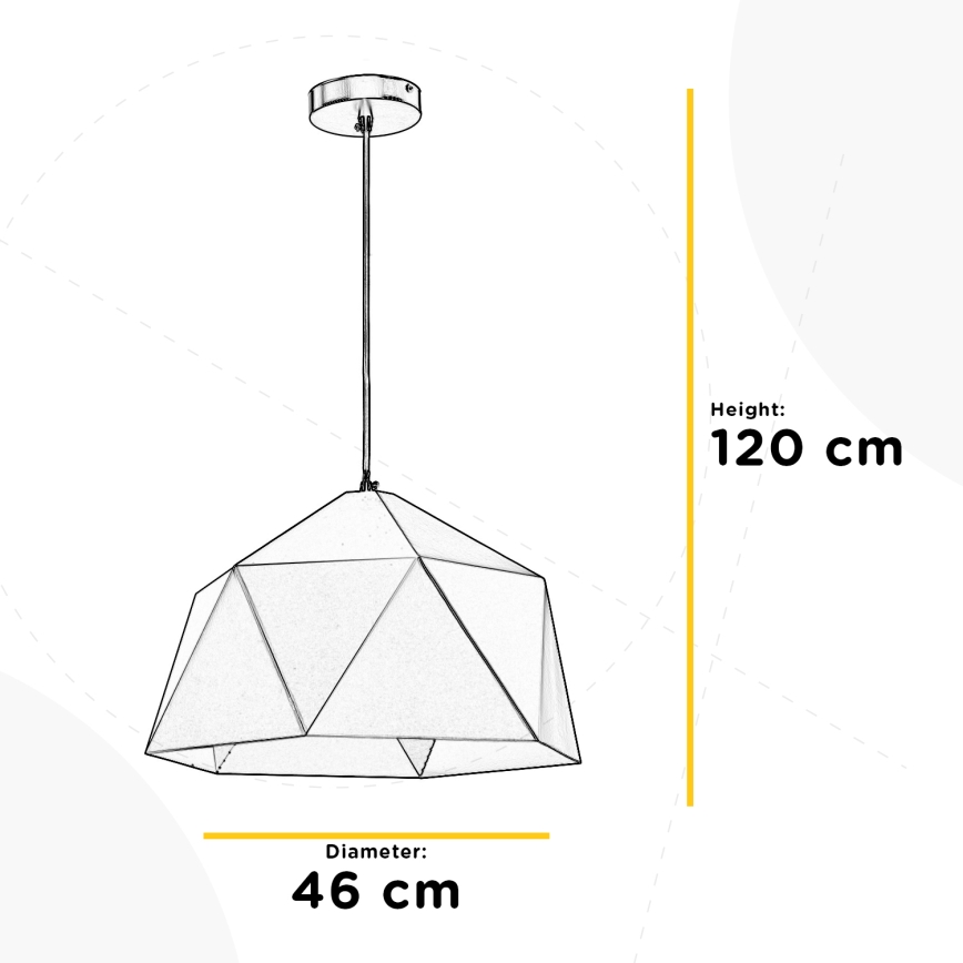 ONLI - Pakabinamas sietynas YONG 1xE27/22W/230V juoda diametras 46 cm