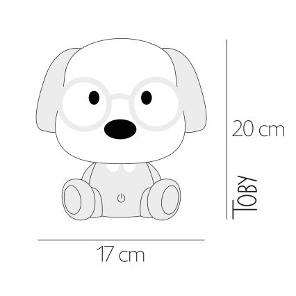 ONLI - LED Reguliuojama vaikiška naktinė lempa PUPPIES LED/3W/230V 20 cm šuo/rožinė