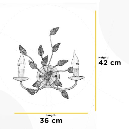 ONLI - Sieninis šviestuvas COLLANA 1xE14/6W/230V balta/auksas
