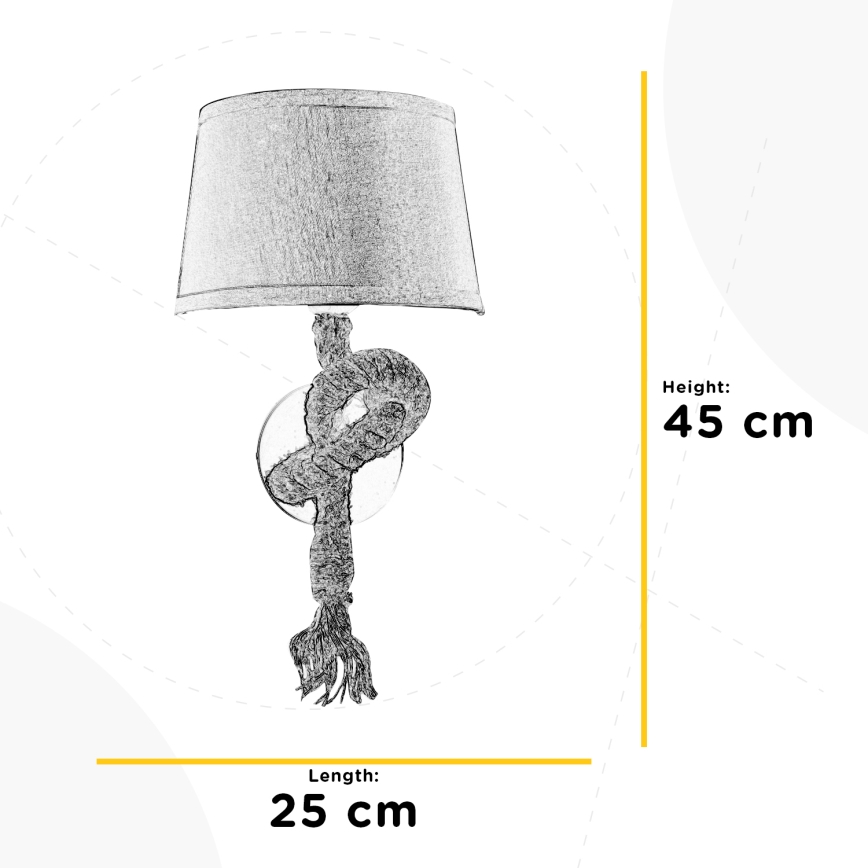 ONLI - Sieninis šviestuvas CORDA 1xE27/22W/230V smėlio spalva