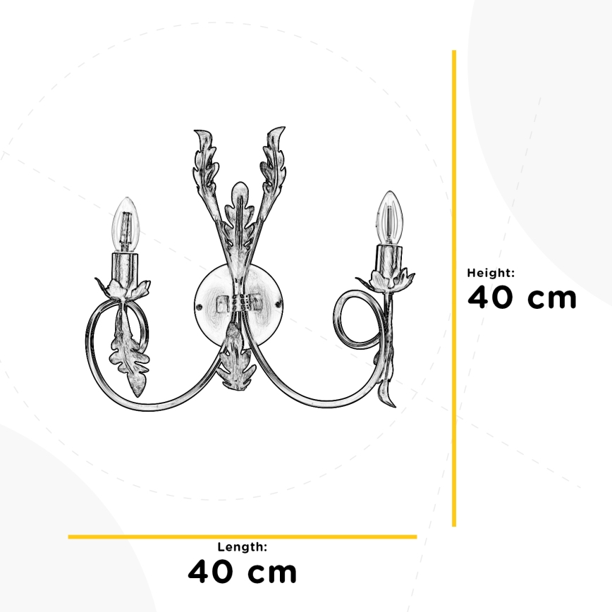 ONLI - Sieninis šviestuvas GRETEL 2xE14/6W/230V