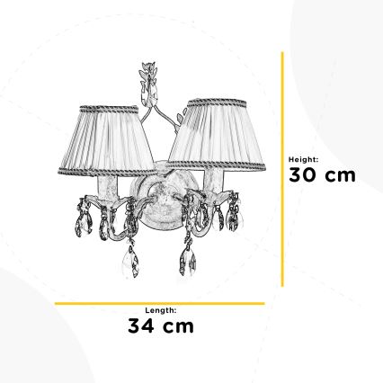 ONLI - Sieninis šviestuvas KAREN 2xE14/6W/230V bronzos