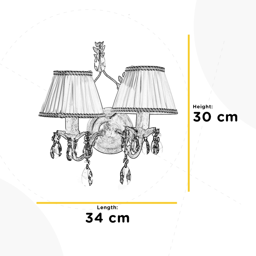 ONLI - Sieninis šviestuvas KAREN 2xE14/6W/230V bronzos