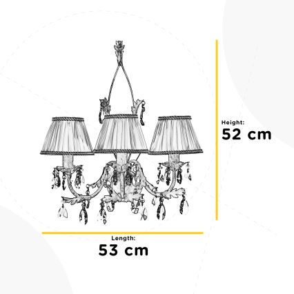 ONLI - Sieninis šviestuvas KAREN 3xE14/6W/230V auksinis