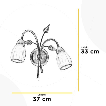 ONLI - Sieninis šviestuvas LILIANA 2xE14/6W/230V