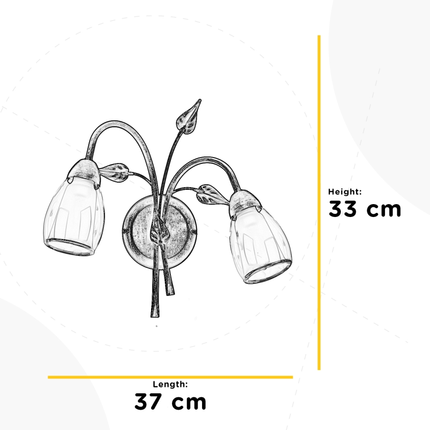 ONLI - Sieninis šviestuvas LILIANA 2xE14/6W/230V