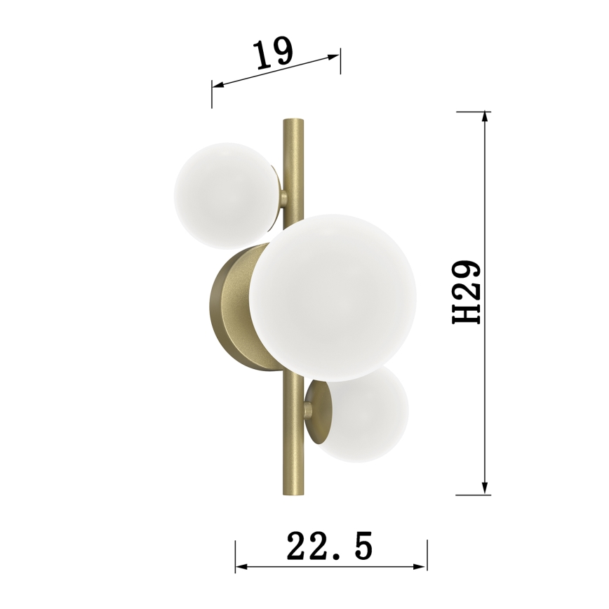 ONLI - Sieninis šviestuvas PALOMA 3xG9/10W/230V auksas