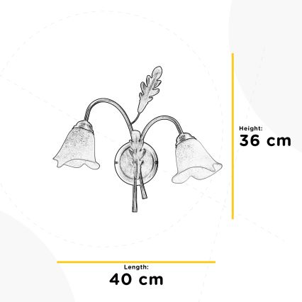ONLI - Sieninis šviestuvas QUERCIA 2xE14/6W/230V