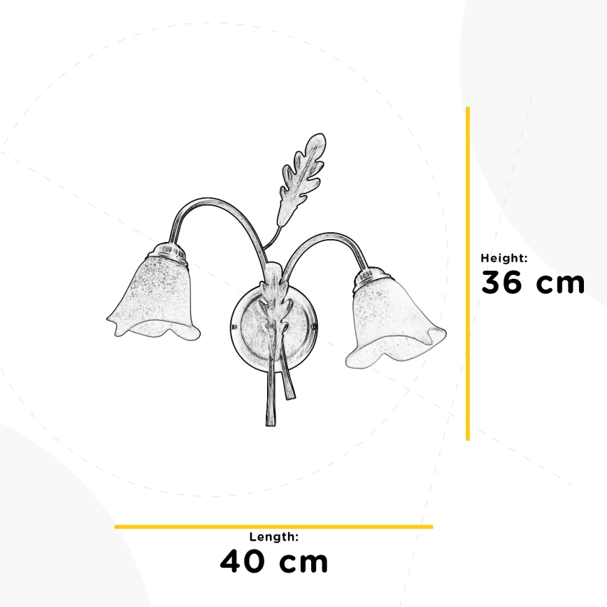 ONLI - Sieninis šviestuvas QUERCIA 2xE14/6W/230V