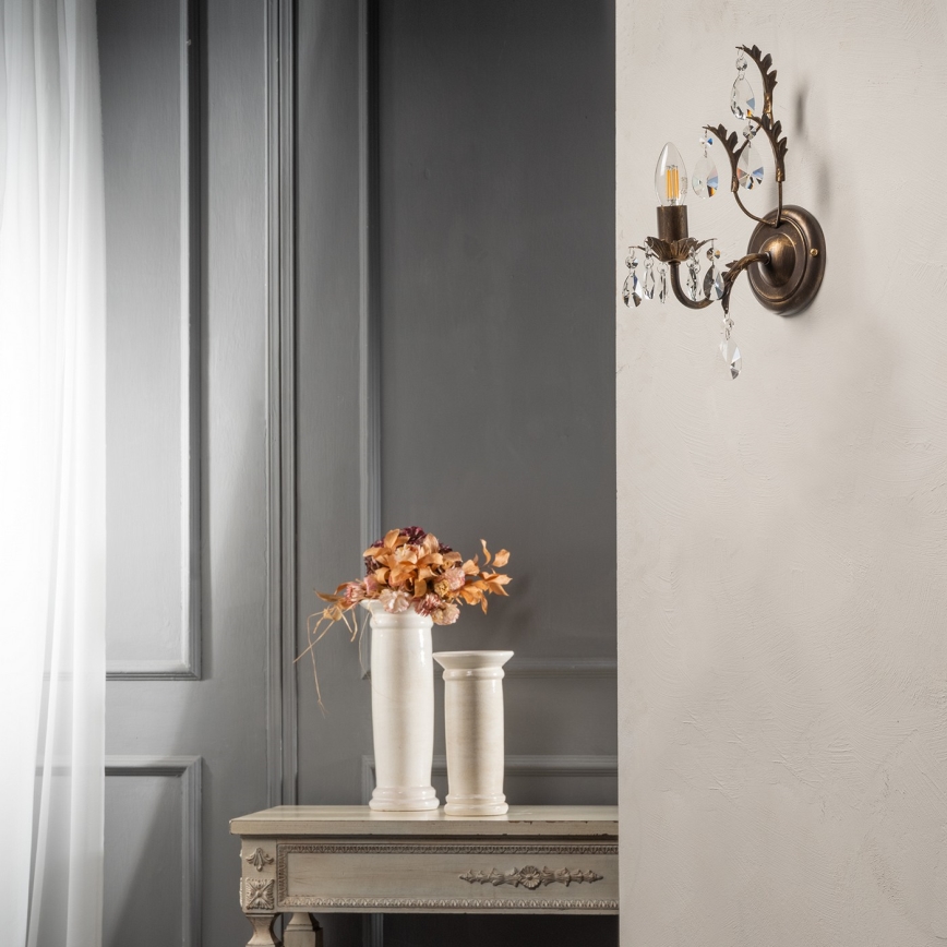 ONLI - Sieninis šviestuvas TERESA 1xE14/6W/230V bronzos