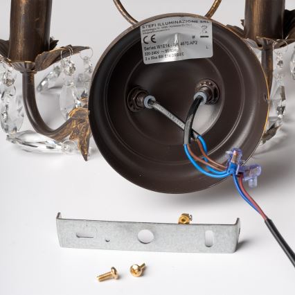 ONLI - Sieninis šviestuvas TERESA 2xE14/6W/230V bronzos