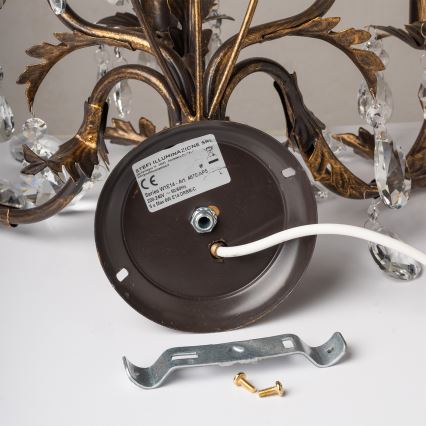 ONLI - Sieninis šviestuvas TERESA 5xE14/6W/230V bronzos