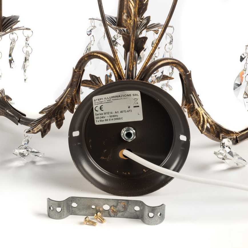 ONLI - Sieninis šviestuvas TERESA 5xE14/6W/230V bronzos