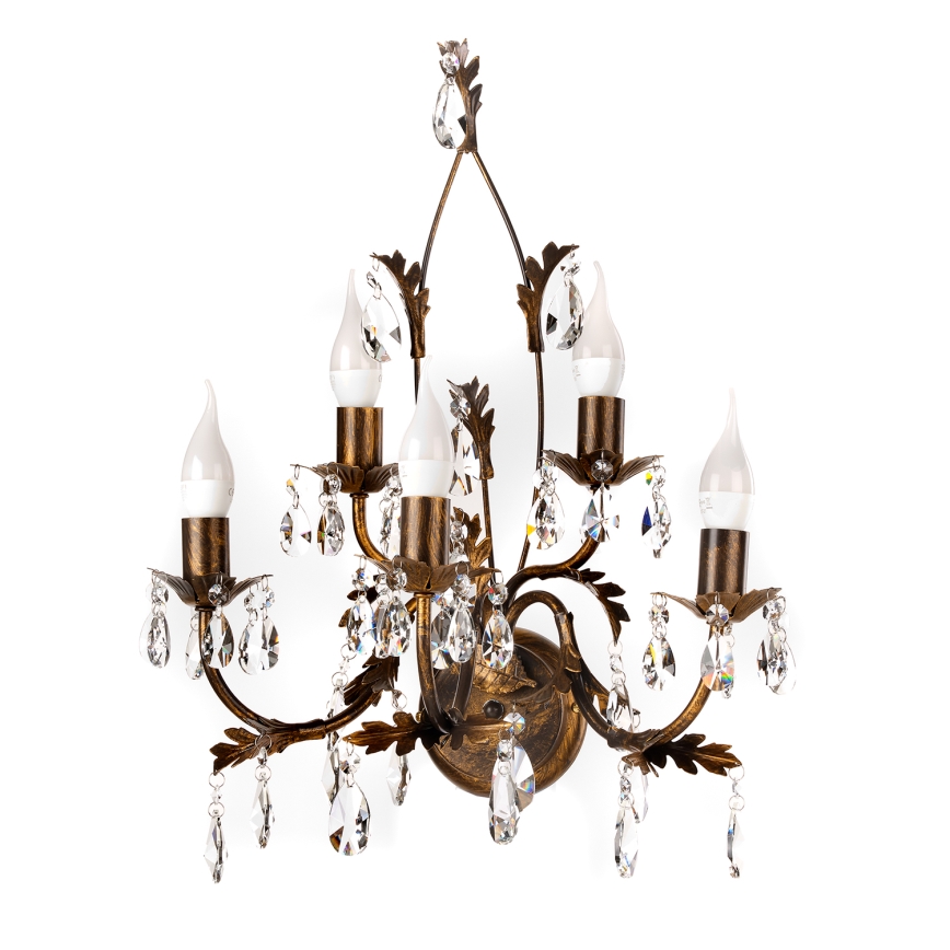 ONLI - Sieninis šviestuvas TERESA 5xE14/6W/230V bronzos