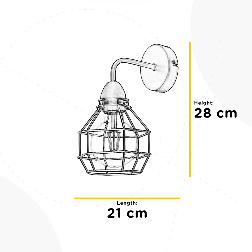 ONLI - Sieninis šviestuvas VORAS 1xE27/15W/230V juoda