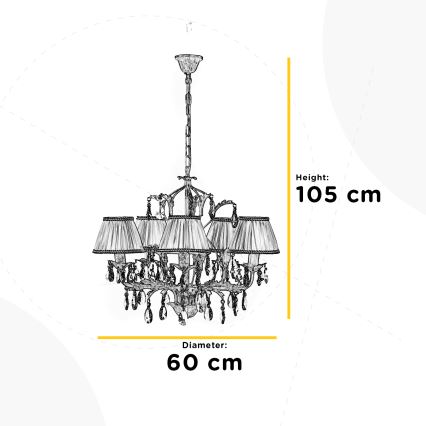 ONLI - Sietynas ant grandinės KAREN 5xE14/6W/230V baltas