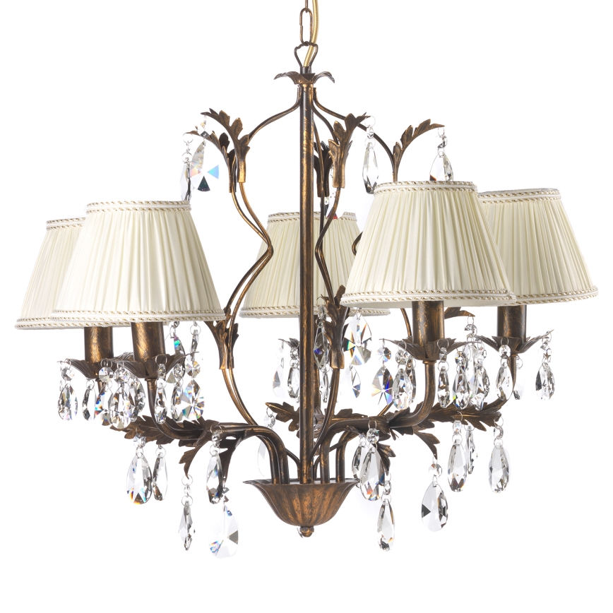 ONLI - Sietynas ant grandinės KAREN 5xE14/6W/230V bronzos
