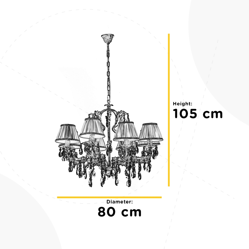 ONLI - Sietynas ant grandinės KAREN 5xE14/6W/230V bronzos