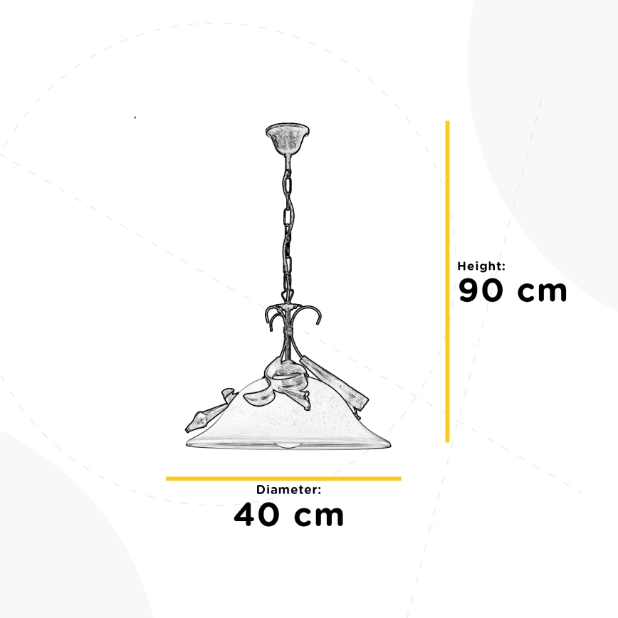 ONLI - Sietynas ant grandinės LUCREZIA 1xE27/22W/230V bronzos