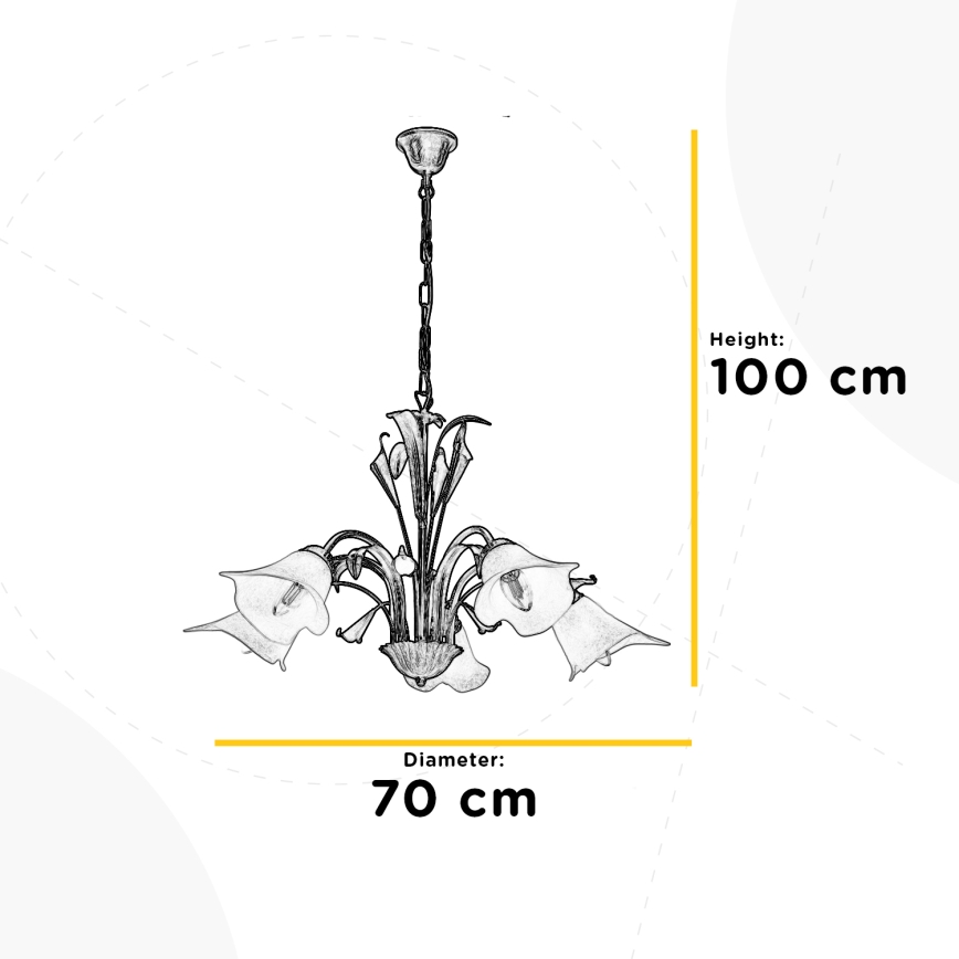 ONLI - Sietynas ant grandinės LUCREZIA 5xE14/6W/230V bronzos