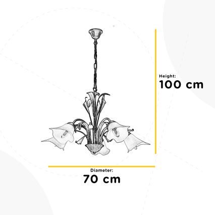 ONLI - Sietynas ant grandinės LUCREZIA 5xE14/6W/230V kreminis