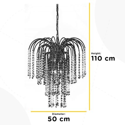 ONLI - Sietynas ant grandinės PIOGGIA 5xE14/6W/230V aukso