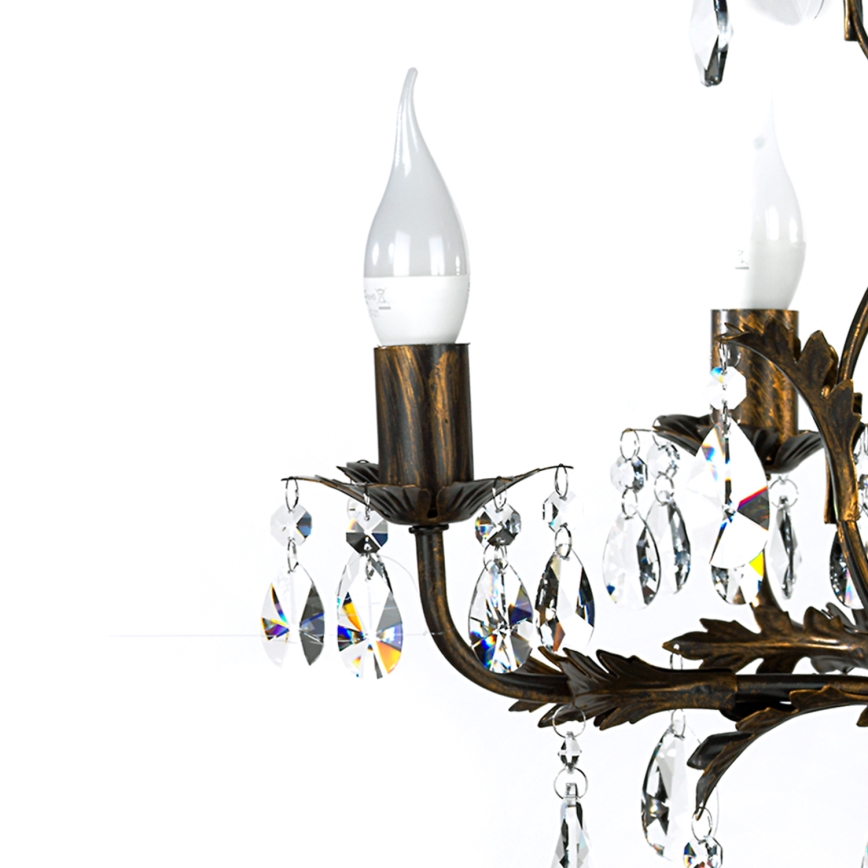 ONLI - Sietynas ant grandinės TERESA 5xE14/6W/230V bronzos