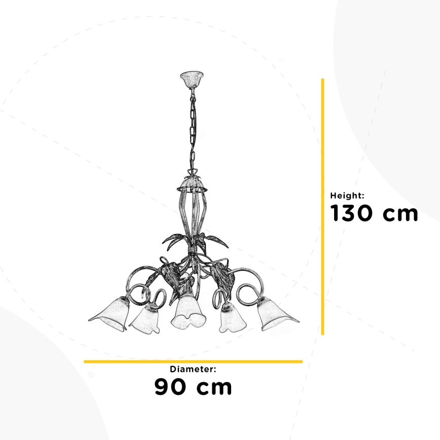 ONLI - Sietynas ant grandinės VANDA 5xE14/6W/230V