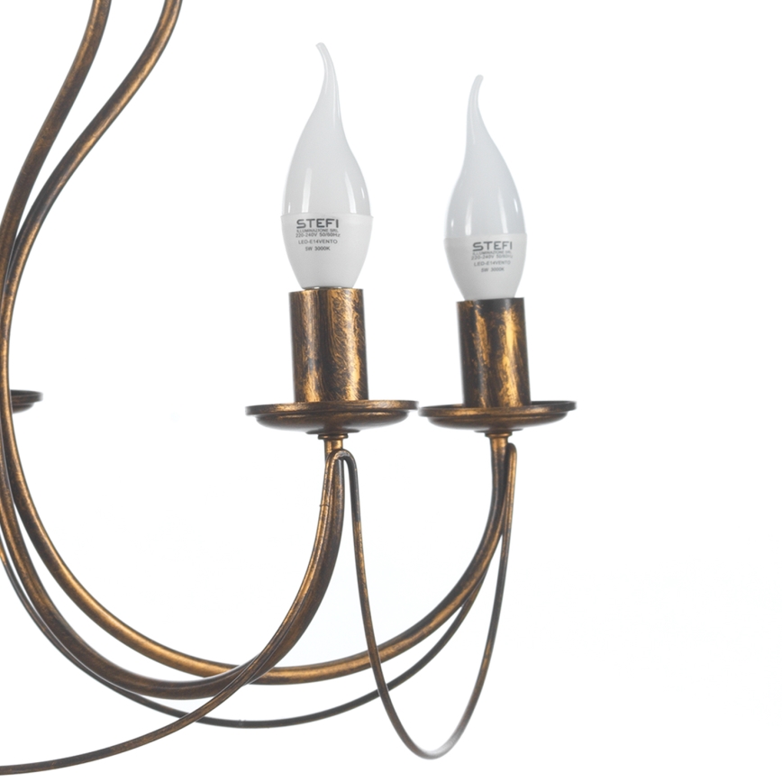 ONLI - Sietynas, kabinamas ant grandinės CANDELA 5xE14/6W/230V bronza