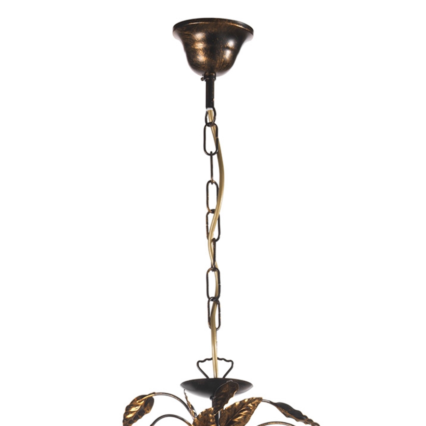 ONLI - Sietynas, kabinamas ant grandinės COLLANA 6xE14/6W/230V bronza/auksas