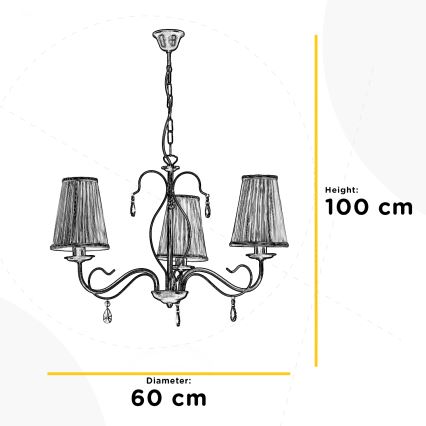 ONLI - Sietynas, kabinamas ant grandinės DELIA 3xE14/6W/230V