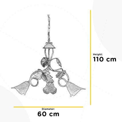 ONLI - Sietynas, kabinamas ant grandinės MARILENA 3xE14/6W/230V