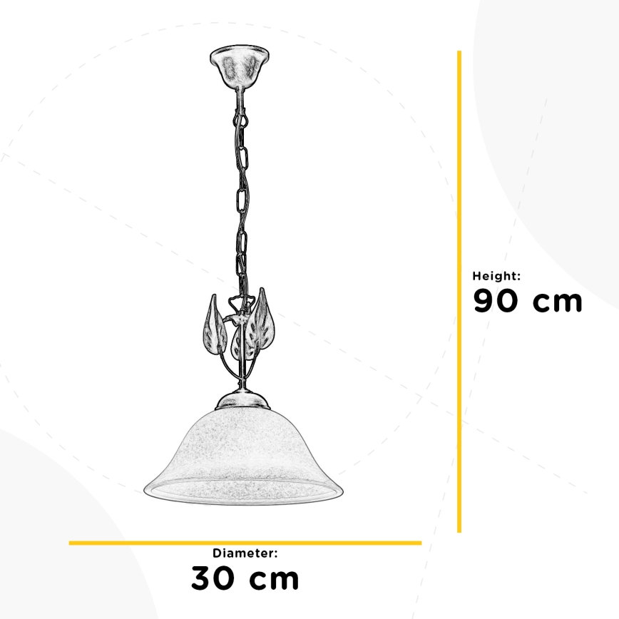 ONLI - Sietynas, kabinamas ant grandinės MIRA 1xE27/22W/230V diametras 30 cm