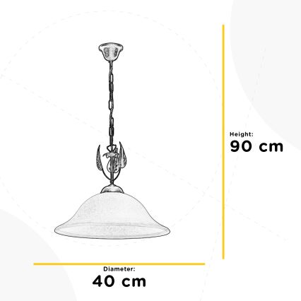 ONLI - Sietynas, kabinamas ant grandinės MIRA 1xE27/22W/230V diametras 40 cm
