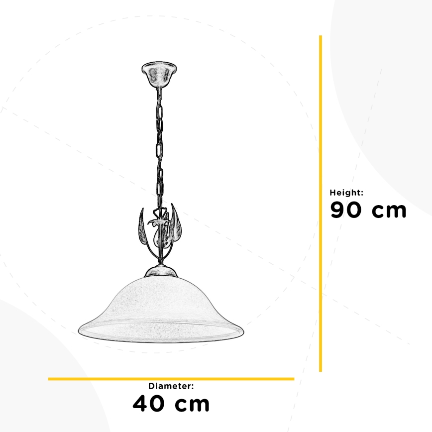 ONLI - Sietynas, kabinamas ant grandinės MIRA 1xE27/22W/230V diametras 40 cm