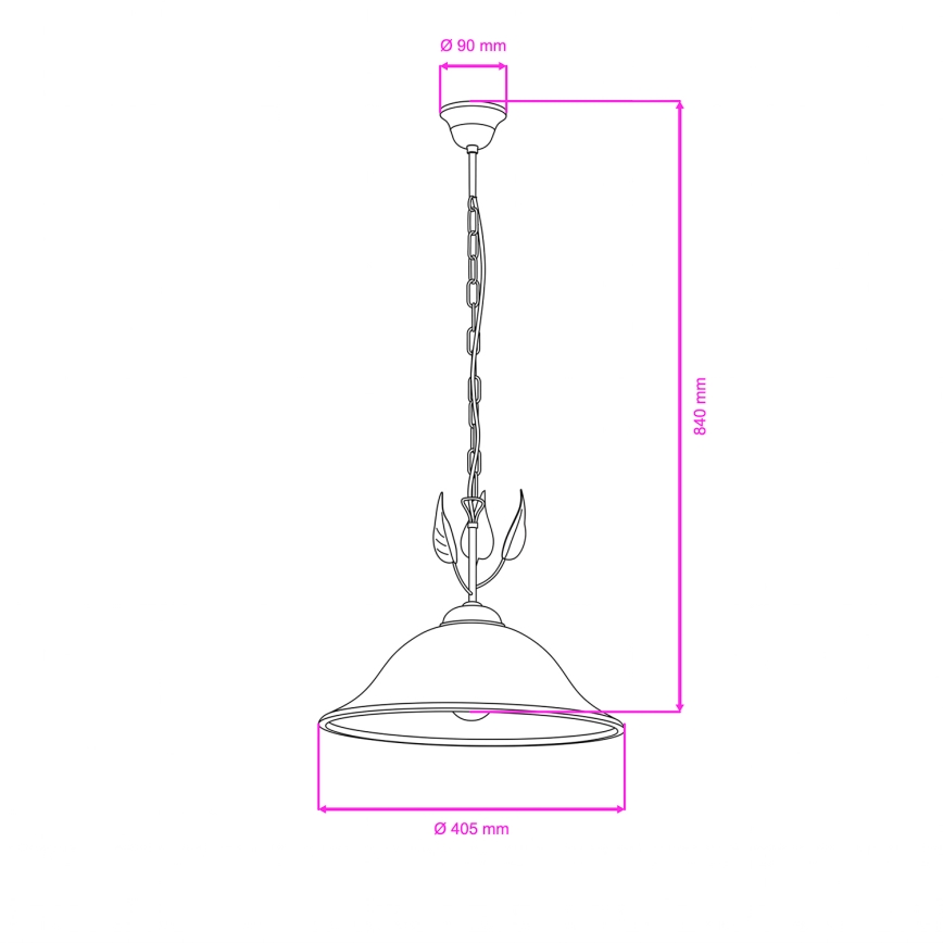 ONLI - Sietynas, kabinamas ant grandinės MIRA 1xE27/22W/230V diametras 40 cm