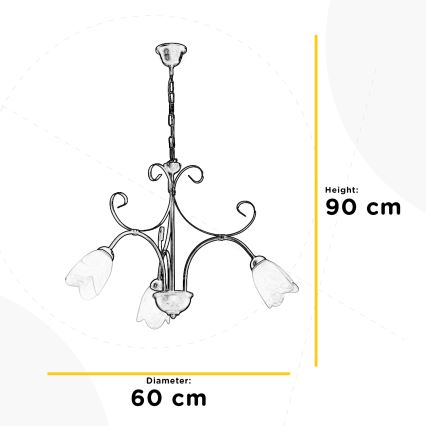 ONLI - Sietynas, kabinamas ant grandinės ODINO 3xE14/6W/230V
